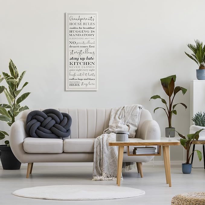 Stupell Industries 'Grandparents House Rules', Canvas Art, 17 x 40 Inches, Easy to Hang and Sturdy, Made in USA, by Lil' Rue