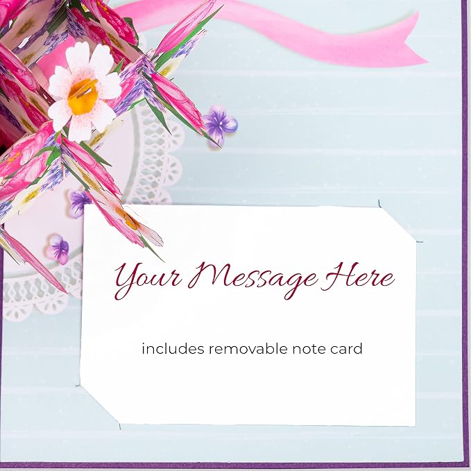Paper Love Pop Up Cards 2 Pack - Includes 1 Flower Truck and 1 Flower Watering Can, For All Occasions, Mother Day, Birthday, Just Because- Includes Envelope and Note Tag