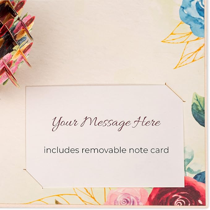 Paper Love Pop Up Cards 2 Pack - Includes 1 Spring Bouquet and 1 Floral PIneapple, For All Occasions, Mother Day, Birthday, Just Because- Includes Envelope and Note Tag