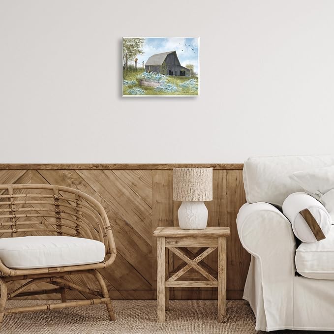 Stupell Industries 'Blue Floral Country Garden'| Wall Plaque Art | Stupell Industries | 14 x 11 Inches, Easy to Hang and Sturdy, Made in USA, by Billy Jacobs