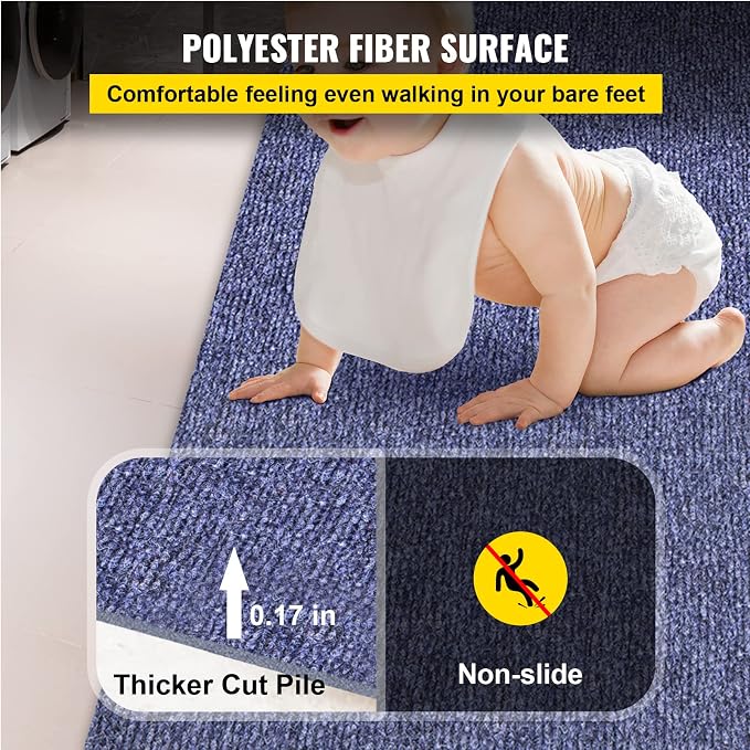 Happybuy 6 ft x 39 ft Deep Blue Marine Carpet for Boats Waterproof - 0.18" Thick Indoor Outdoor Rug Carpet Roll for Home Patio Porch Deck