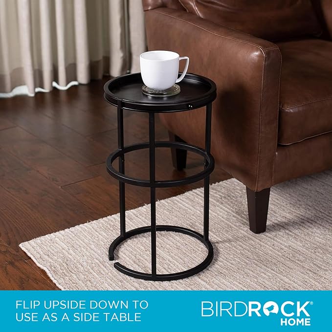 BIRDROCK HOME Circular Umbrella Holder with Removable Drip Tray - Stand for Umbrellas - Entryway - Decorative Metal Freestanding Rack Organizer - Cane Walking Stick Holder - Black