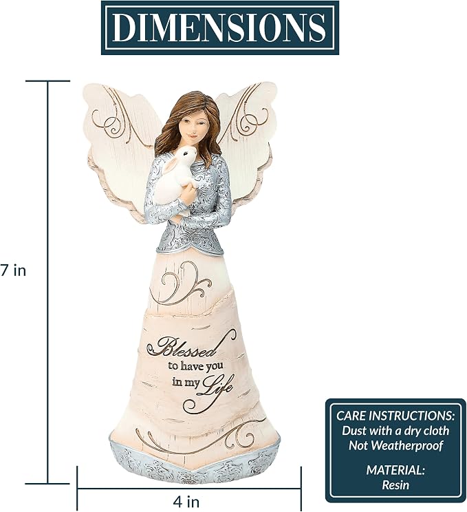 Pavilion Gift Company - Blessed - 7.5" Angel Holding a Bunny
