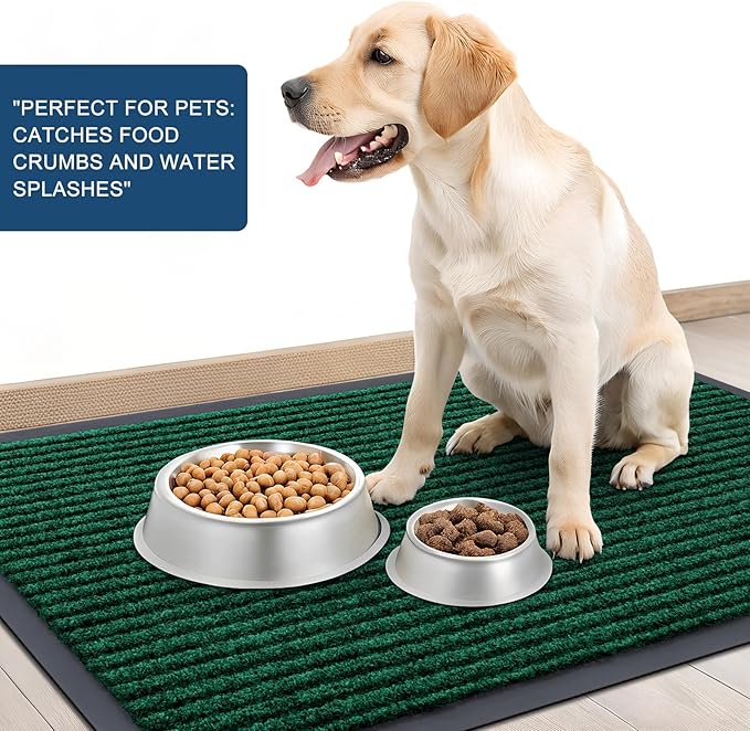 OLANLY Front Door Mat Indoor Outdoor Entrance, 2-Pack 71 x 47 Inch, Waterproof Heavy Duty Doormat, Fade Resistant, Low Profile, Easy Clean Patio Porch Welcome Floor Mats for Entry, Green