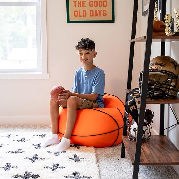 Big Joe Sports Ball Child-Sized Bean Bag Chair for Kids, 2 Pack, Basketball Plush, Ultra-Soft Lightweight Polyester Blend, 2.5 Foot Refillable | 2.5 feet, Polystyrene Bean Filled, Refillable, Soft Polyester, Safe for Kids Ages 3 and Up, Supports Up to ...