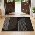 GarveeHome Modern Rainbow Easy Jute 3x5 Patio Rug, Indoor Outdoor Patio & Entryway Mat, Washable Non-Slip Carpet for Mudroom, Farmhouse Decor, Front Door