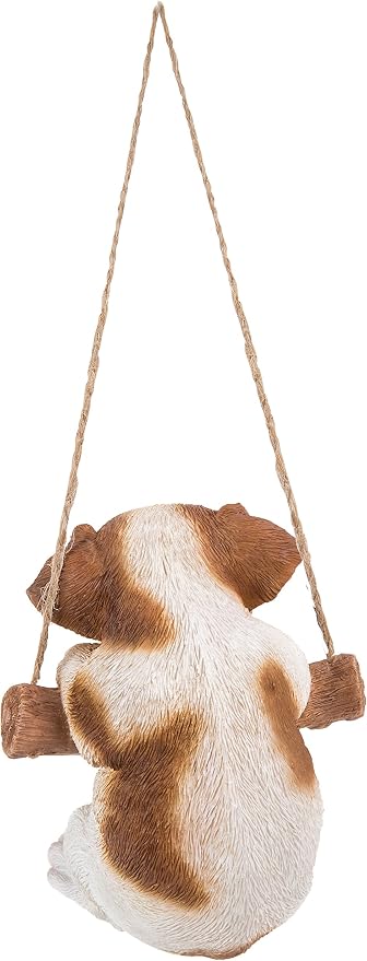 Hi-Line Gift Ltd, Hanging Pet Pals Jack Russell Terrier Puppy, 5-inch Height, Indoor Outdoor Statue Figurine