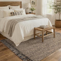 Collive 4' x 6' Bedroom Area Rug, Modern Farmhouse Indoor Outdoor Rugs Boho Living Room Rug, Natural/Black Hand Woven Comfy Bedside Mats Reversible Dining Room Carpet for Nursery Room Patio Decor