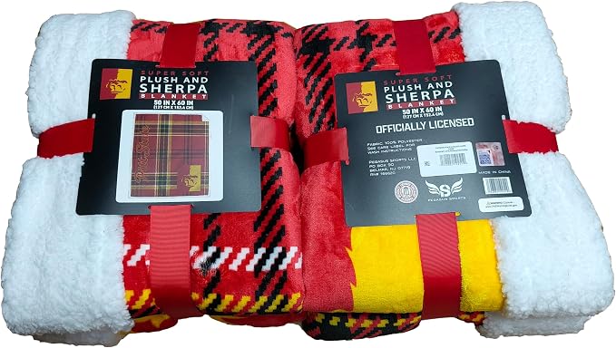 NCAA Pittsburg State Gorillas Playmaker Plaid Ultra Cozy Sherpa Throw