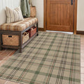 JTJ Easy Jute 4x6 Entryway Rug, Washable Indoor Outdoor Farmhouse Plaid Rug, Non Slip Area Rug for Front Door, Living Room, Patio and Bedroom