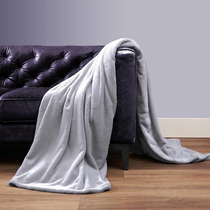 NORTHWEST Ashford Home Cozy Warmwell Blanket Lunar Rock Grey Twin Size 60 x 80 inches