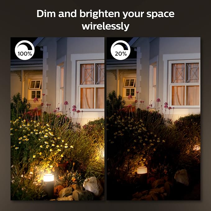 Philips Hue Lucca Outdoor Smart Wall Light, Black - E26 White and Color Ambiance LED Color-Changing Bulb - 1 Pack - Requires Hue Bridge - Control with Hue App and Voice - Weatherproof