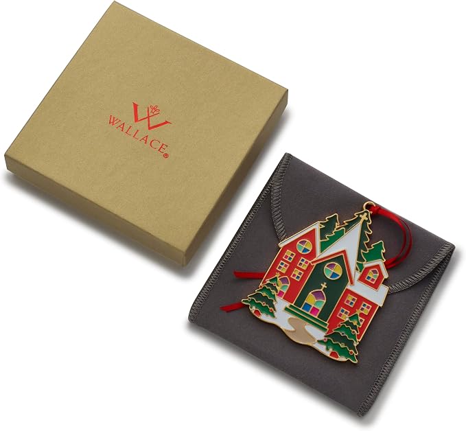 Wallace Wonders of Christmas Cardinal Ornament 2023-14th Edition Gold-Plated Enamel Holiday Collectible with Gift Box and Velvet Pouch