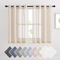NICETOWN Short Linen Curtains Semi Sheer 45" L by NICETOWN