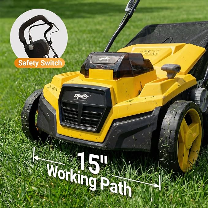 Cordless Lawn Dethatcher and Scarifier Compatible with Dewalt 20V Battery | Tool Only, 15" Electric Brushless Dethatcher, 40V Dual Battery Powered, Air Boost Technology, 12-Gal Collection Bag, 5 Depths