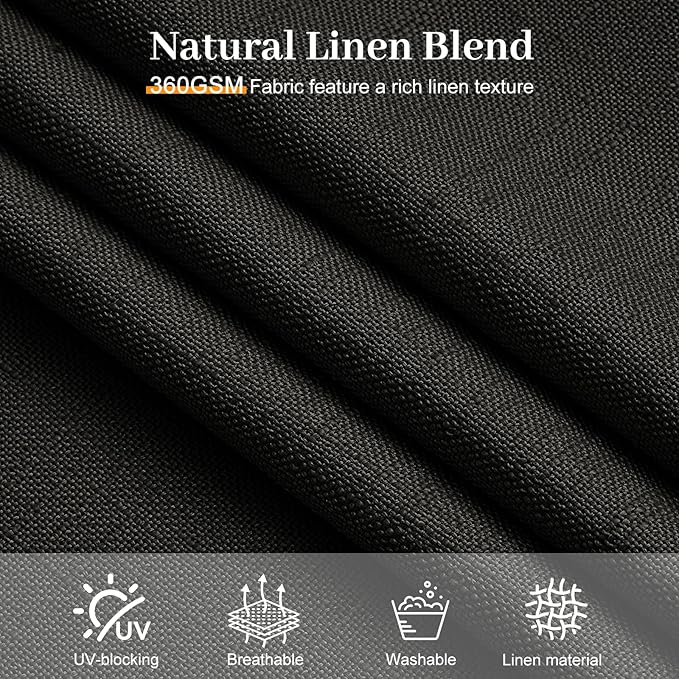 IVAPUPU Pinch Pleated Curtains 90 Inches Long, Light Filtering Thick Linen - Image 5