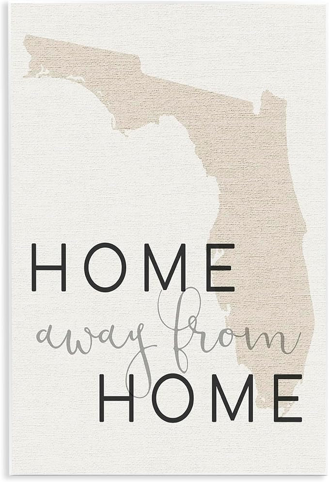 Stupell Industries 'Home Sweet Florida Typography ', Wall Plaque Art, 10 x 15 Inches, Easy to Hang and Sturdy, Made in USA, by Lil' Rue | Stupell Industries | 10 x 15 Inches, Easy to Hang and Sturdy, Made in USA, by Lil' Rue