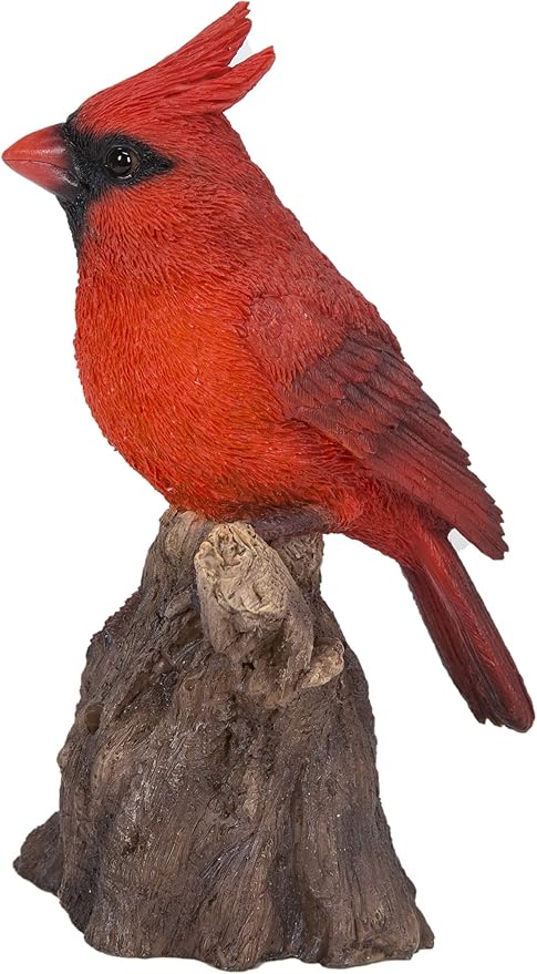 Tocca Hi-Line Gift Motion Activated Singing Cardinal Standing ON Stump, Red