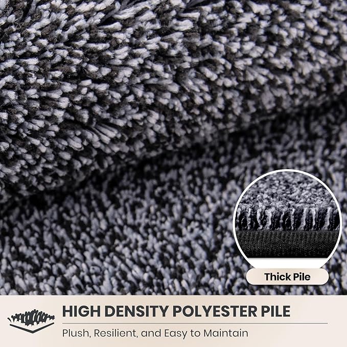 PURRUGS Dirt Trapping Door Mat 24" x 59", Non-Slip Machine Washable Entryway Rug, Dog Doormat, Indoor Front Door Mat, Super Absorbent Entry Rug for Muddy Shoes & Paws, Bluish Grey-Black