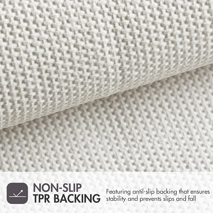 Madison Park Tufted Pearl Channel Absorbent Bathroom Rugs Non Slip Washable Bath Mat Shaggy Rugs For Bathroom Bedroom Plush Runner Rug Machine Wash Rubber Back Grey 24x58" 1 piece