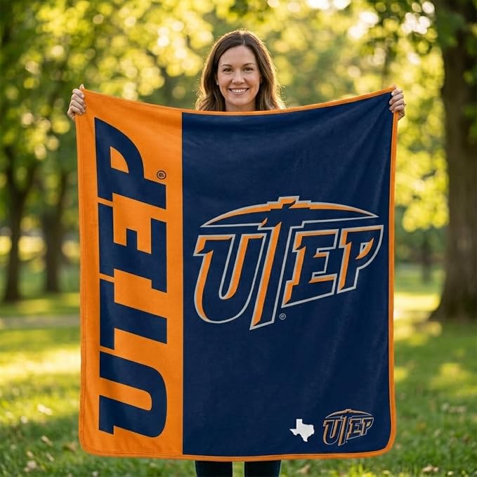 Proformance Home NCAA UTEP Miners Endzone Ultra Soft Tailgate Throw