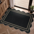 Easy Jute Outdoor Mats for Front Door, 2x3 Small Washable Kitchen Rugs, Farmhouse Black Throw Rug Non Slip Indoor Outdoor Carpet for Porch Entryway Foyer