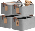 CHICVITA 4 Pack Foldable Fabric Storage Bins with Metal Frame, Gray | 14.8 × 10.3 × 8.3 in, Reinforced Handles, Closet & Shelf Organization, Toys, Blankets, Clothes & Linens Storage