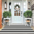 IOHOUZE Black and White Striped Rug 4'x6' Outdoor Rugs, Washable Area Rug for Double Front Door, Large Patio Rug Outdoor Indoor, Doormat for Entryway Porch Entrance