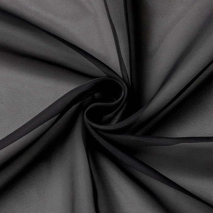 Black Kitchen Curtains 30 Inch Length Tier 2 PCS, Solid Soft Airy Half Curtains - Image 9