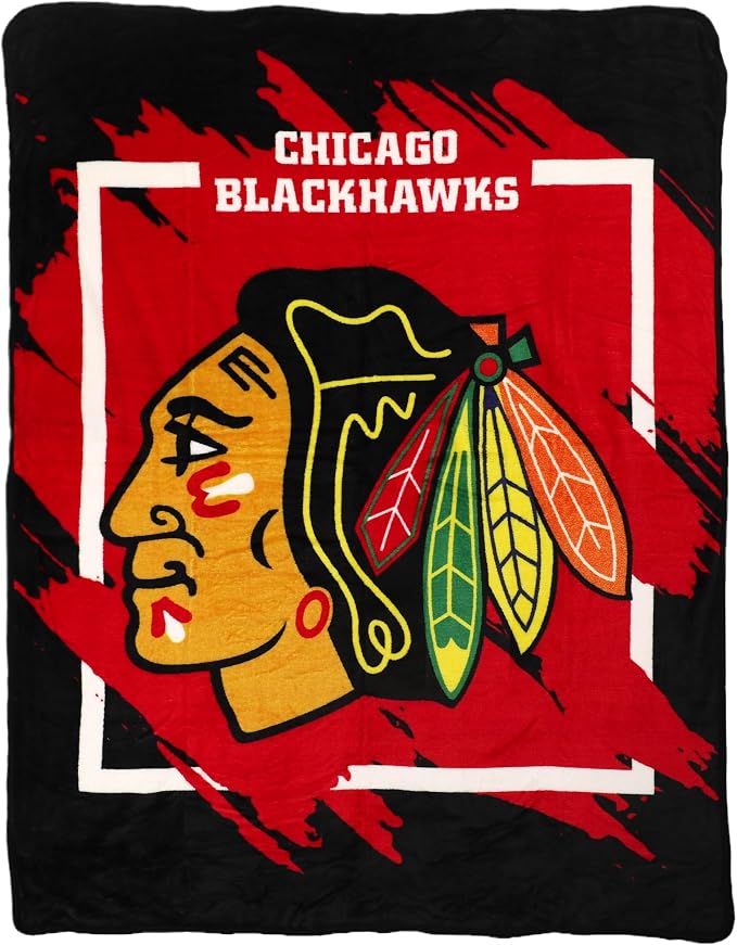 Northwest NHL Chicago Blackhawks Micro Raschel Throw Blanket, 46" x 60", Dimensional