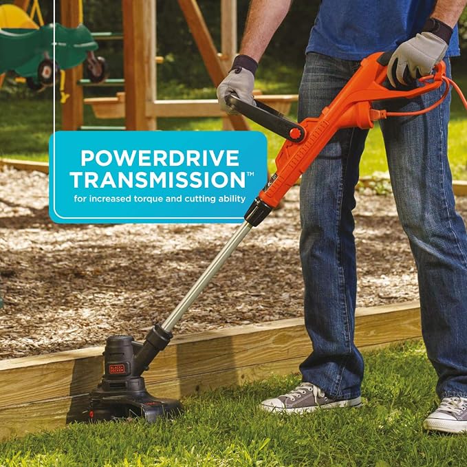 American Lawn Mower Company 1304-14GC 14-Inch 5-Blade Push Reel Lawn Mower with Grass Catcher, Mint & Black+Decker ST8600 5.0 AMP String Trimmer, 13 Inches