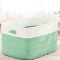 Artfeel Blanket Basket,Rectangle Woven Baskets for Storage,30L Laundry Basket for Decorative Nursery Blanket,Toys,Dirty Clothes and Magazine in Shelves,Baby Room,and Living Room