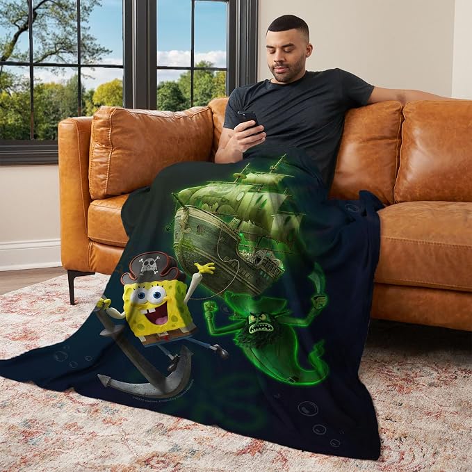 Spongebob Squarepants Search for Squarepants Silk Touch Throw Blanket, Soft Plush Bed & Couch Cover, 50 x 60 Inches