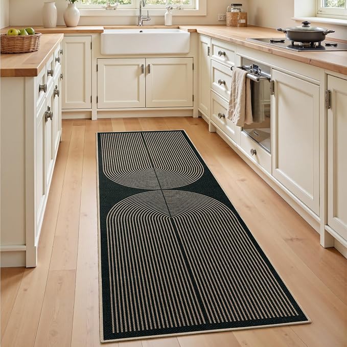 EDIMENS 2x6 Runner Rug Easy Jute Washable Kitchen Indoor Outdoor Non Slip | Rugs for Kitchen Floor Runner Rug for Laundry Balcony Low Pile Rugs Rainbow Carpet for Hallway Runner 6ft Entry