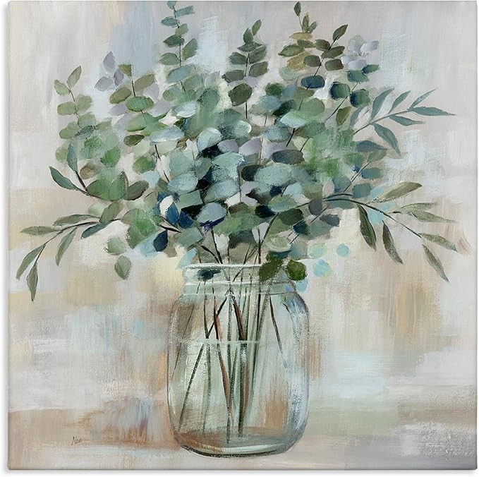 Soothing Eucalyptus Herb, 30 x 30 Inch Canvas Wall Art | Stupell Industries · By Nan · Ready to hang · Rustic farmhouse charm for kitchen or living spaces · Made in USA