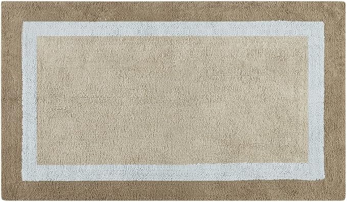 Madison Park Amherst Tufted Bath Rug Cotton Non-Slip, 27 x 45, Blue | Quick Dry, Ultra Soft, Pile, Machine Washable, Absorbent, OEKO-TEX Certified