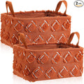 2 Pcs Football Storage Baskets 14x10'' Back to School Gift Basket | Sport, Foldable, Fluffy, Laundry Storage Bin with Handle, Closet Organizer, Preppy Dormitory, Countertop Tabletop Shelf