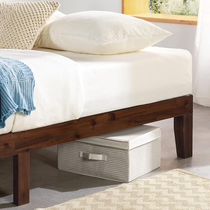 Mellow Naturalista Classic 12-Inch Solid Wood Platform Bed | Wooden Slats, No Box Spring Needed, Easy Assembly | Full, Espresso