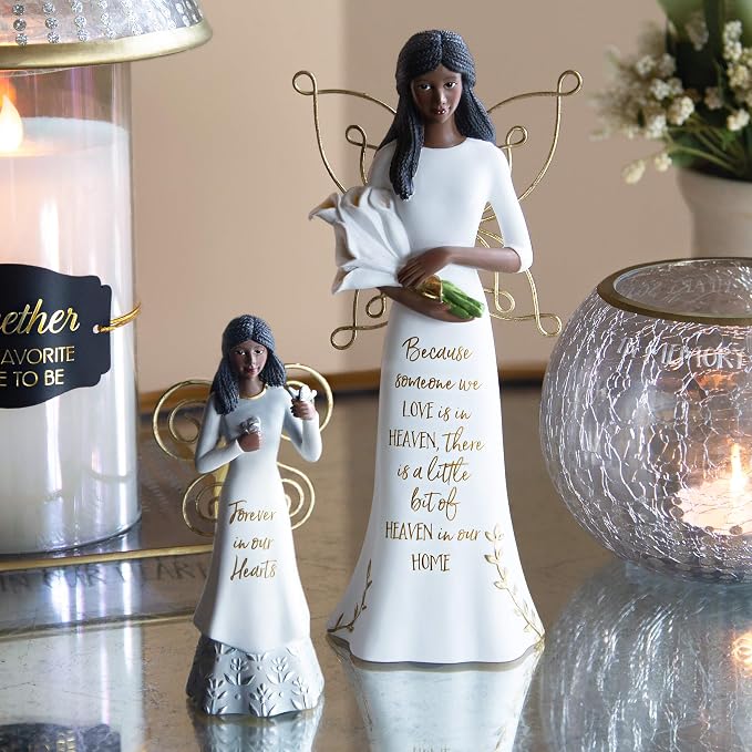 Pavilion - Because Someone We Love is in Heaven - 7.5 Inch Collectible in Memory Ebony Angel Figurine