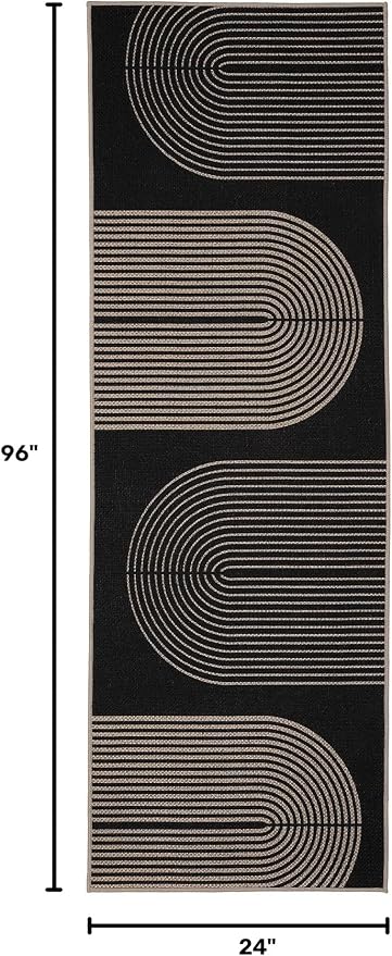 GarveeHome Modern Rainbow Easy Jute Runner Rug, 2x8 Runner Rug for Hallways - Non-Slip Indoor Outdoor Carpet, Washable for High Traffic Laundry Room, Kitchen, Entryway