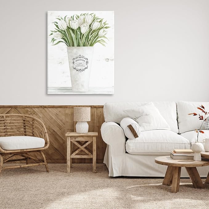 Tulip Bouquet Parisian Vase, 36 x 48 Inch Canvas Wall Art | Stupell Industries · By Cindy Jacobs · Ready to hang · Farmhouse and shabby chic charm · Made in USA