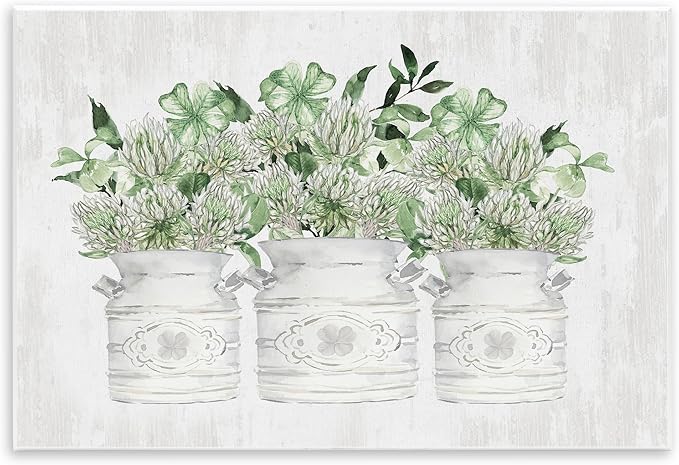 Rustic Shamrock Bouquet, 13 x 19 Inch Mounted Print on Wall Plaque | Stupell Industries · By Lettered and Lined · Ready to hang · Made in USA