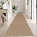 IOHOUZE Washable Exrea Long Hallway Runner Rug 2.6x14 Rubber Backed Kitchen Runner Entryway Runner Indoor, Woven Rugs Floor Carpet for Kitchen Hall Entryway Stair, Orange/Tan/Brown