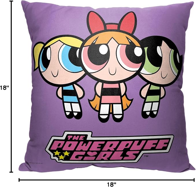 Northwest Powerpuff Girls Pillow, 18" x 18", Tight Knit Trio