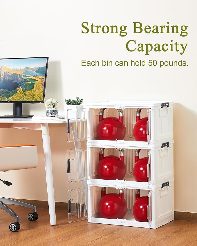 OlarHike 48QT Storage Bins with Lids for Home, Office, Closet, Dorm, 6 Pack | Multi-Lid, Lockable Cabinet, Doors & Wheels, Stackable Organizers, Plastic Drawers, Containers, Living room, Kitchen, School