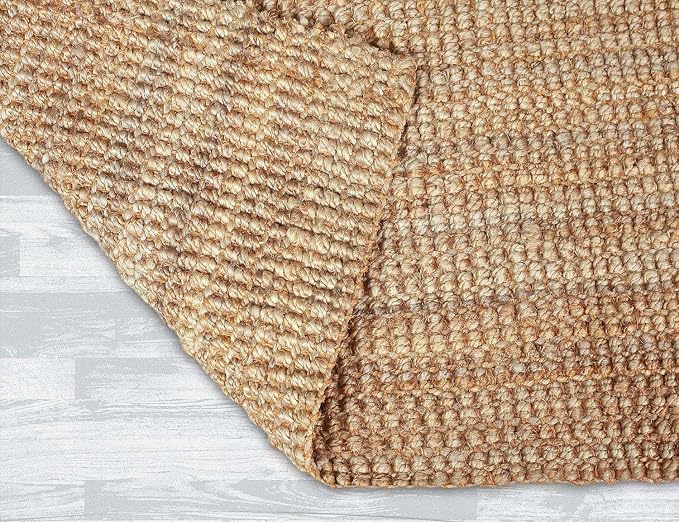 IRONGATE Jute Handspun Area Rug - Premium Jute Handwoven Reversible Chunky Textured Tan Beige Neutral Throw Accent Rug Carpet - Rustic Farmhouse Living Room Bedroom Den Study Décor -7'6"x9'6" Natural