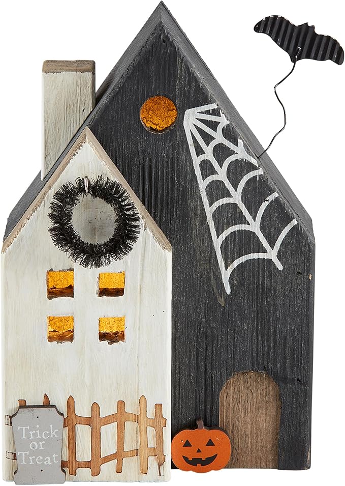Mud Pie Led Wood Haunted House, Trick
