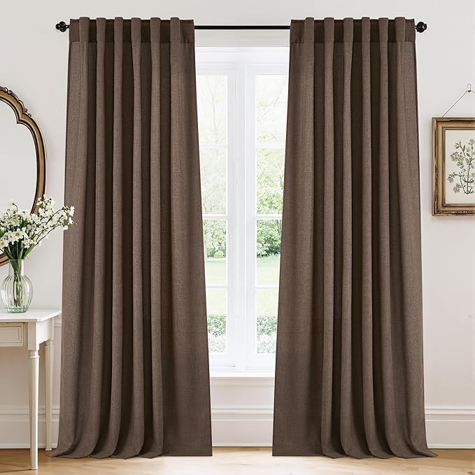 RYB HOME Natural Linen Sheer Curtains 84 inches Long by RYBHOME
