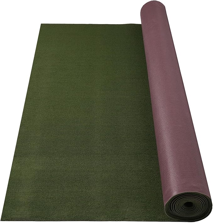Grefinity Marine Carpet,6 FT x 23 FT Olive Green Indoor Outdoor Carpet 0.2" Thick Boat Rug with Water-Proof TPE Backing for Home, Patio, Porch, Deck