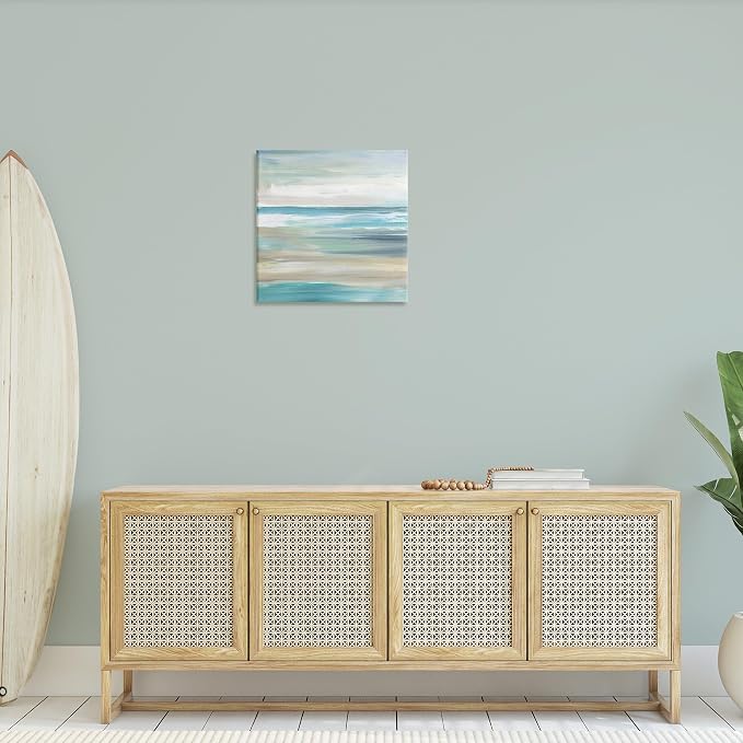 'Abstract Beach Sand Ocean Waves'| Canvas Art | Stupell Industries | 24 x 24 Inches, Easy to Hang and Sturdy, Made in USA, by Nan
